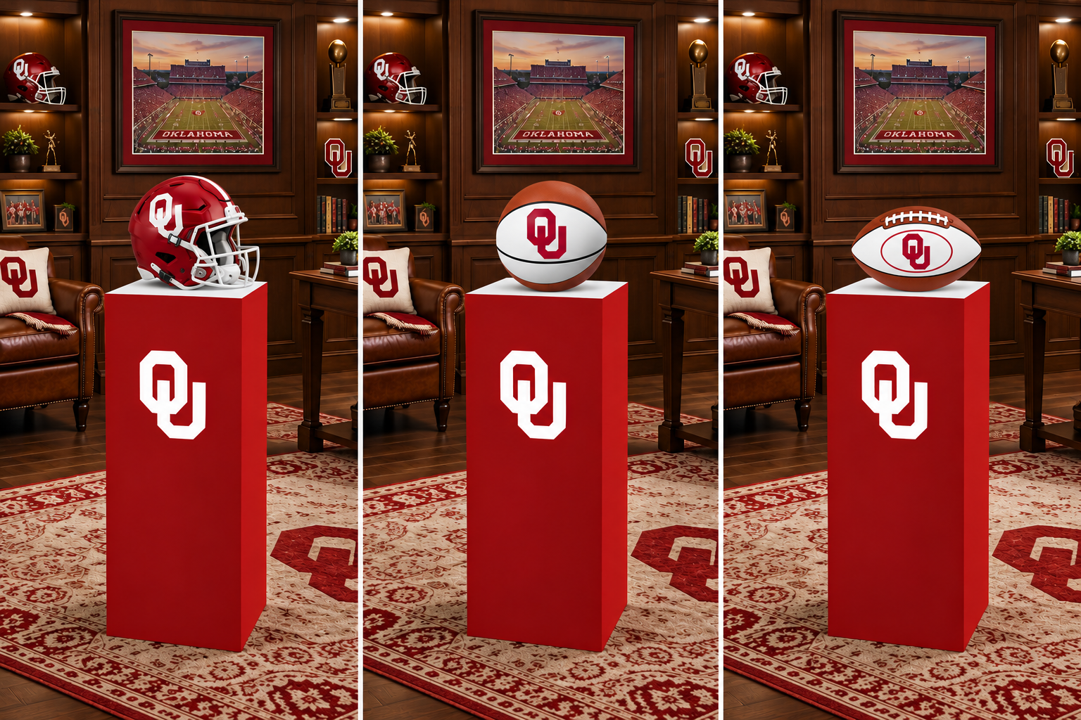 University of Oklahoma Collegiate Display Pedestal - Image 5